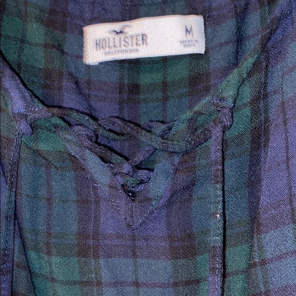 Dark Green Plaid Loose Tank Top - Picture 4 of 6